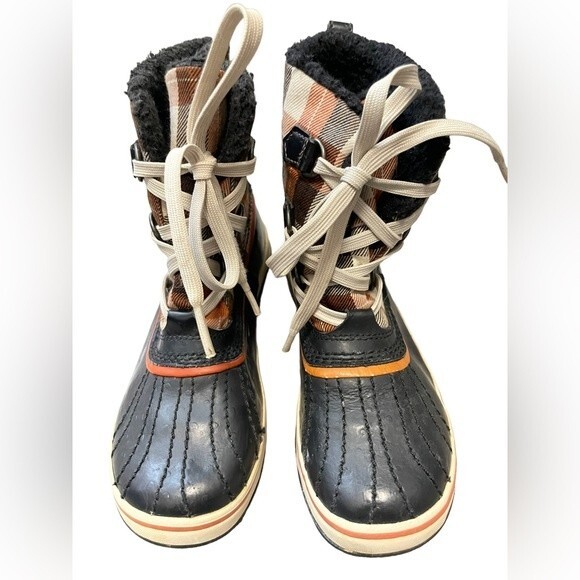 Children's Size 2 Sorel Plaid rain snow duck boots - Picture 3 of 7